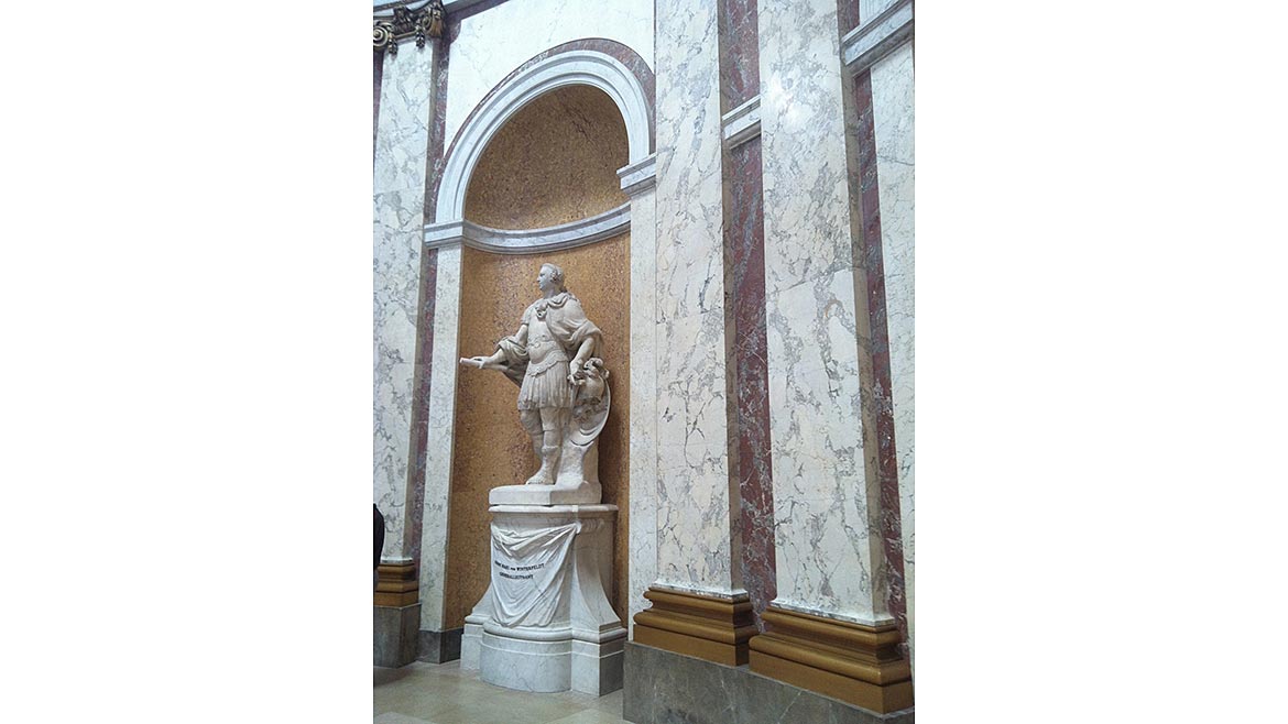 Scagliola results from a meticulously programmed sequence of tinting, blending and arranging plasters to imitate marble.