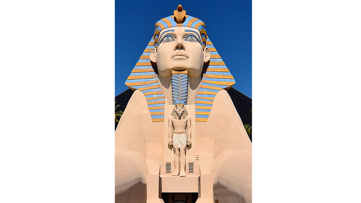 The entrance to the Luxor Hotel Casino Las Vegas