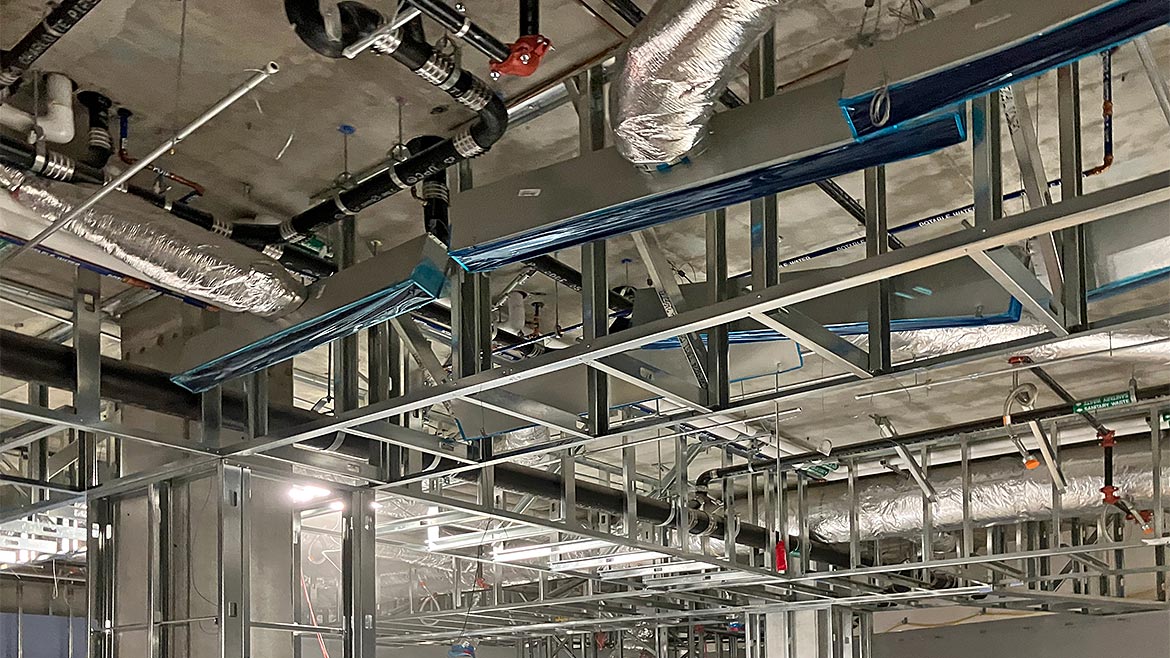 A complex ceiling retrofit