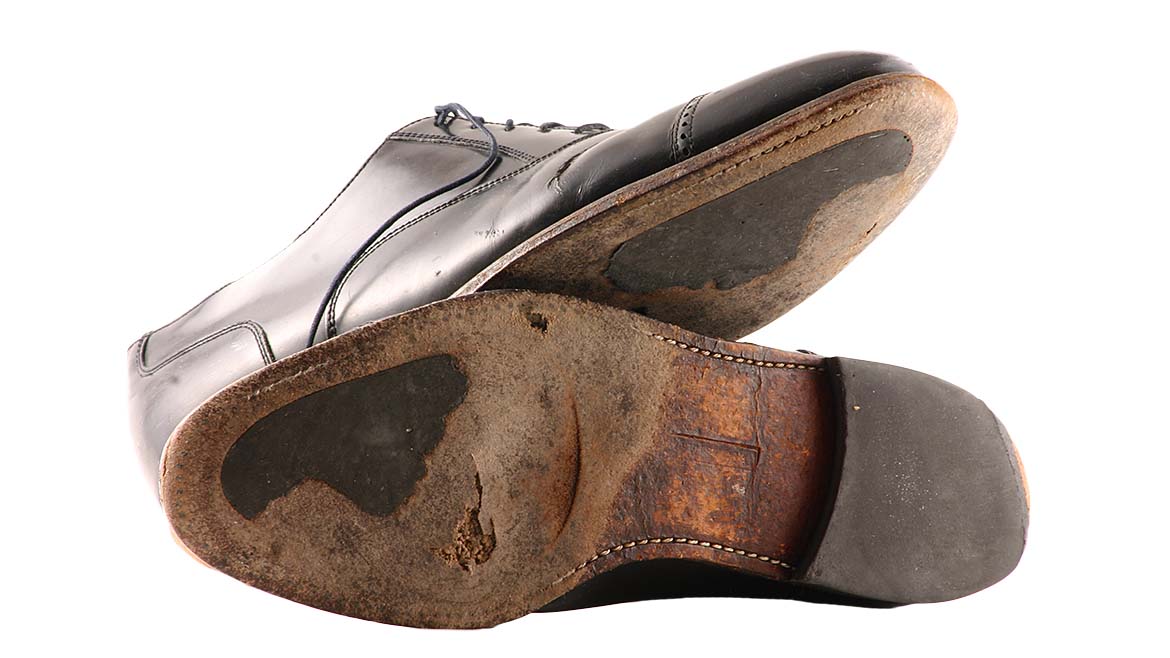 A worn pair of shoes