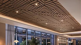 Ceiling panels with a wood look