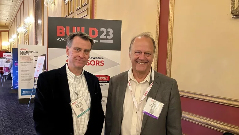 Mike Griffin of Demand Products and Mark Fowler of the Stucco Manufacturers Association