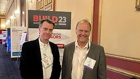 Mike Griffin of Demand Products and Mark Fowler of the Stucco Manufacturers Association