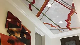 Mica Plaster with Three Different Venetian Plasters in Design